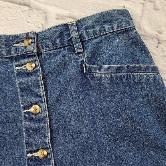 Eddie Bauer Button Front Denim Pencil Skirt size 10 - Picture 3 of 8
